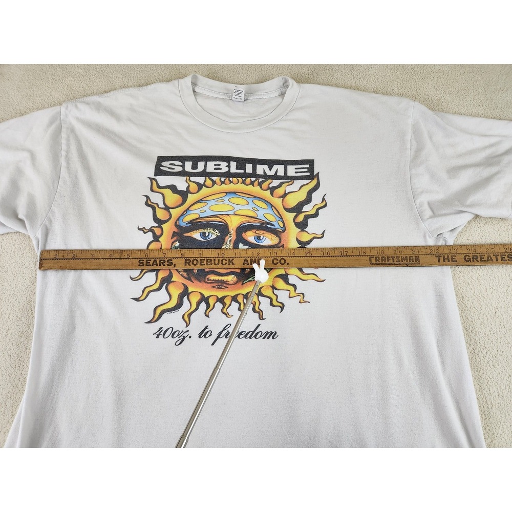Vintage Sublime 40oz To Freedom T Shirt Mens XL White Rock SKA Punk Reggae - Picture 6 of 10
